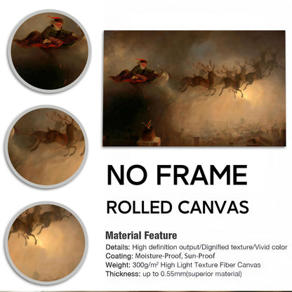 Dark Academia Santa Sleigh Poster