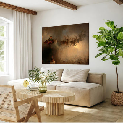 Dark Academia Santa Sleigh Poster