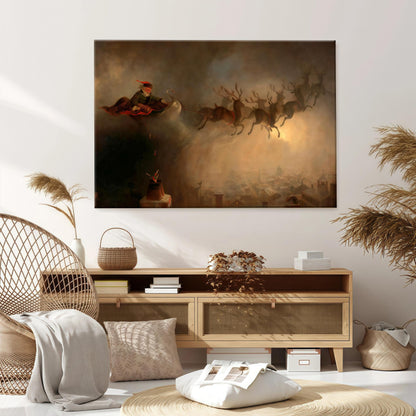 Dark Academia Santa Sleigh Poster