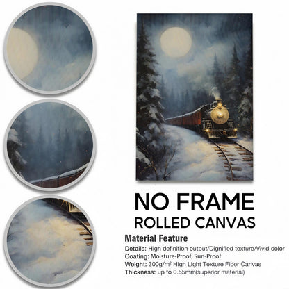 North Pole Express Vintage Train Poster