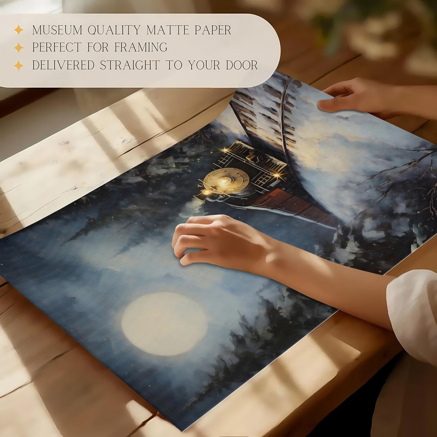 North Pole Express Vintage Train Poster