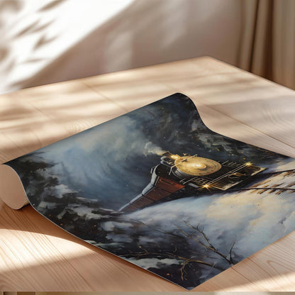 North Pole Express Vintage Train Poster