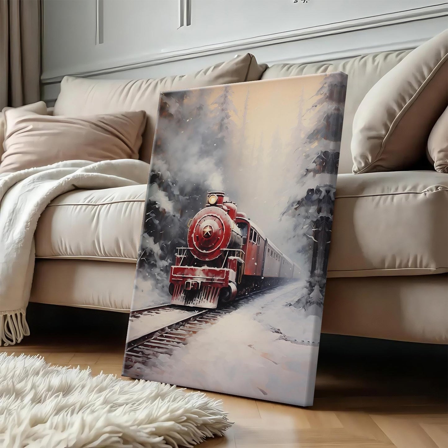 Vintage North Pole Express Train Poster