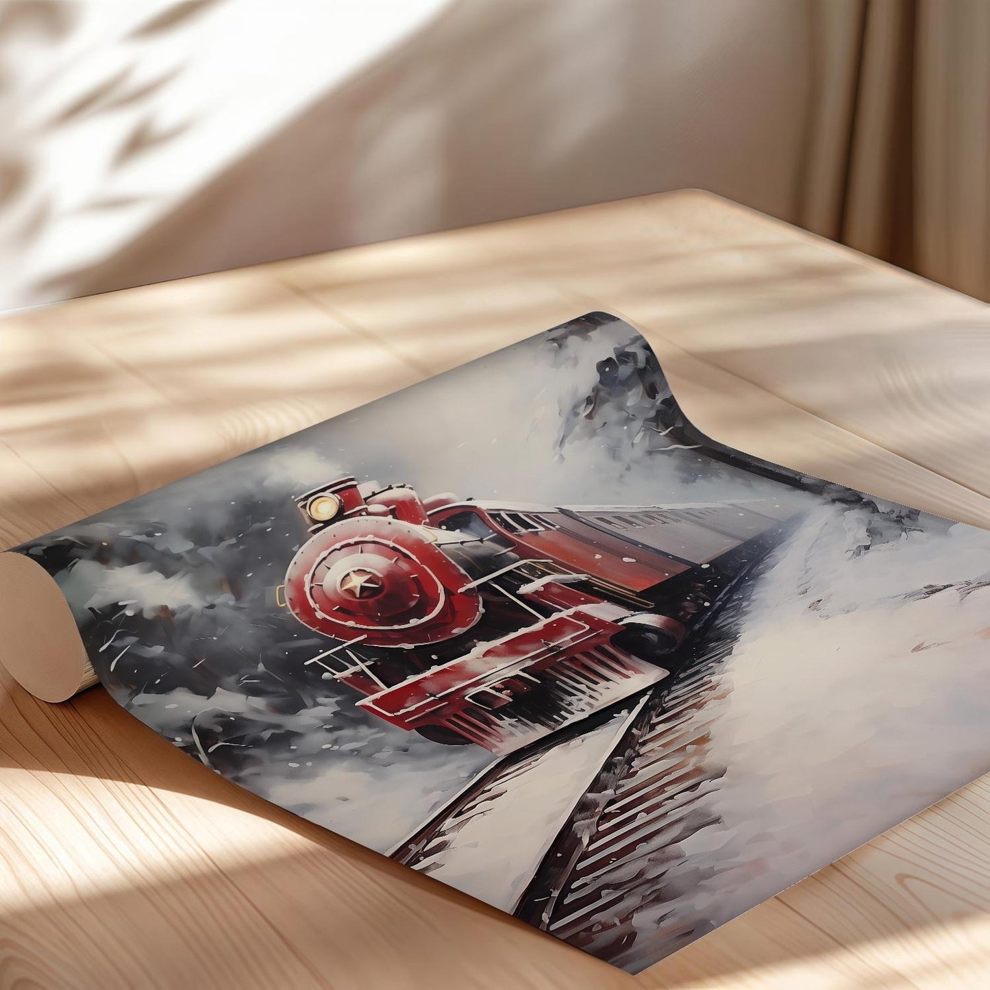 Vintage North Pole Express Train Poster