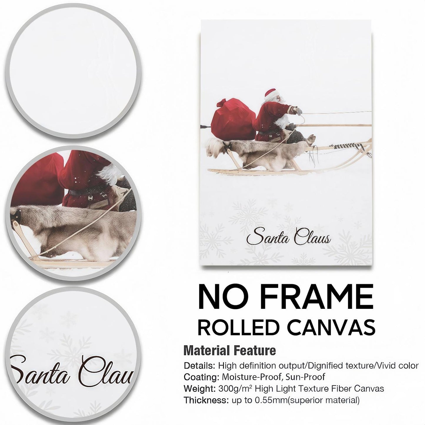 Minimalist Santa & Reindeer Poster