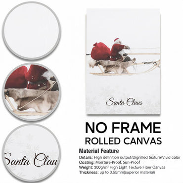 Minimalist Santa & Reindeer Poster