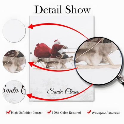 Minimalist Santa & Reindeer Poster