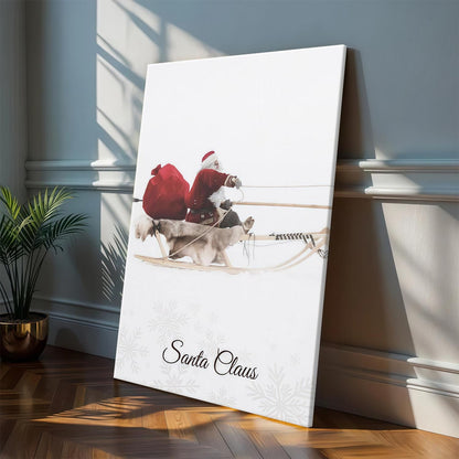 Minimalist Santa & Reindeer Poster