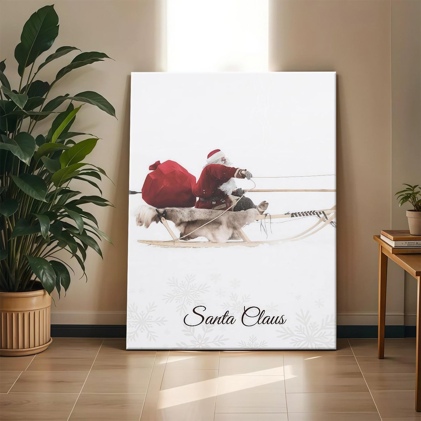 Minimalist Santa & Reindeer Poster