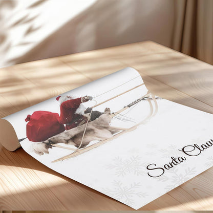 Minimalist Santa & Reindeer Poster