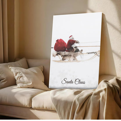 Minimalist Santa & Reindeer Poster