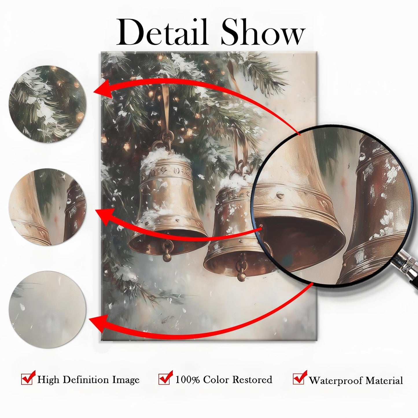 Farmhouse Snowy Bells Wall Art