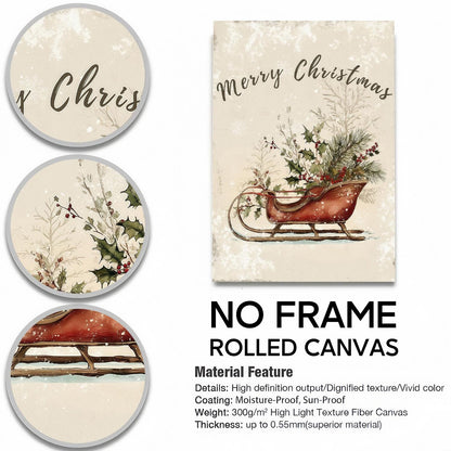 Rustic Christmas Sleigh Wall Art