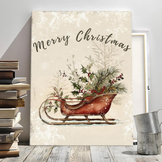 Rustic Christmas Sleigh Wall Art