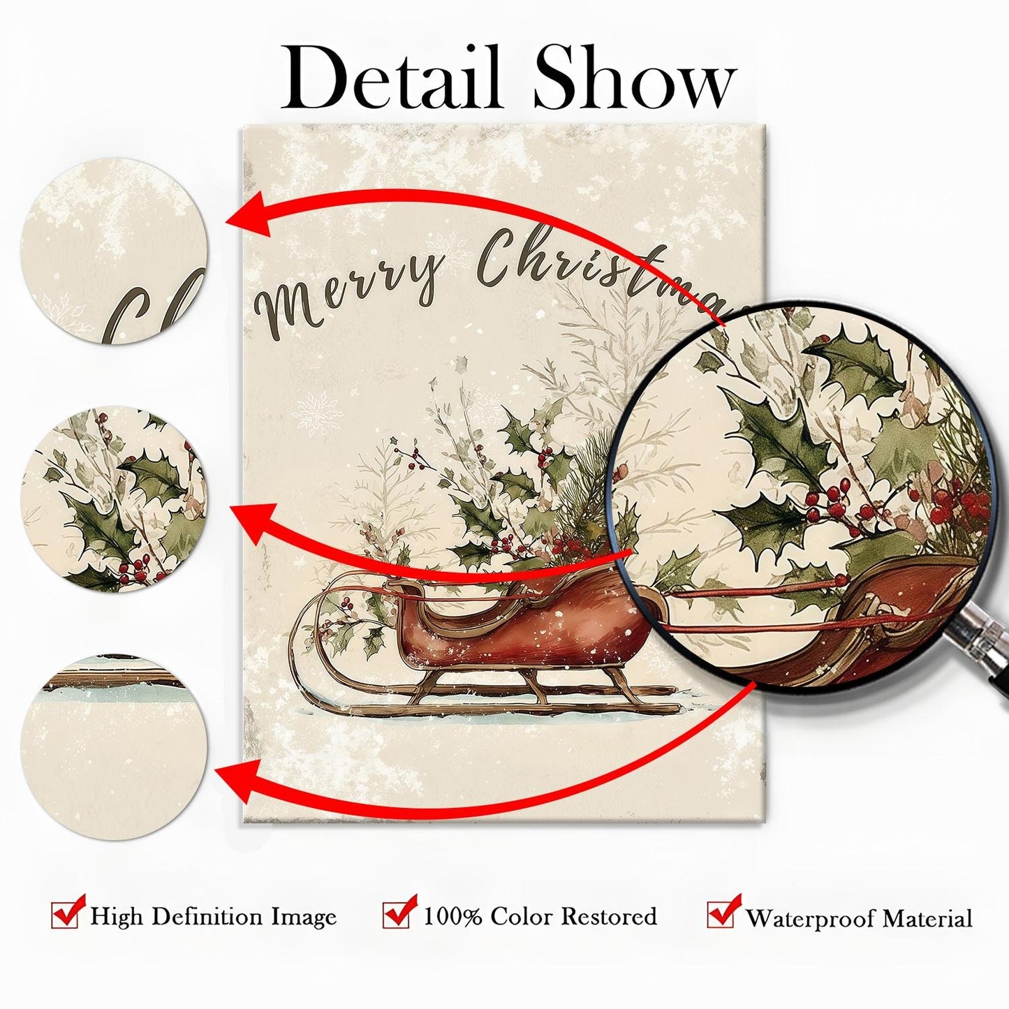 Rustic Christmas Sleigh Wall Art