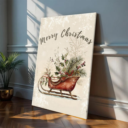Rustic Christmas Sleigh Wall Art
