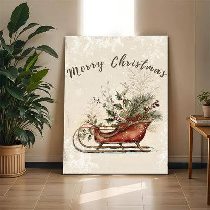 Rustic Christmas Sleigh Wall Art