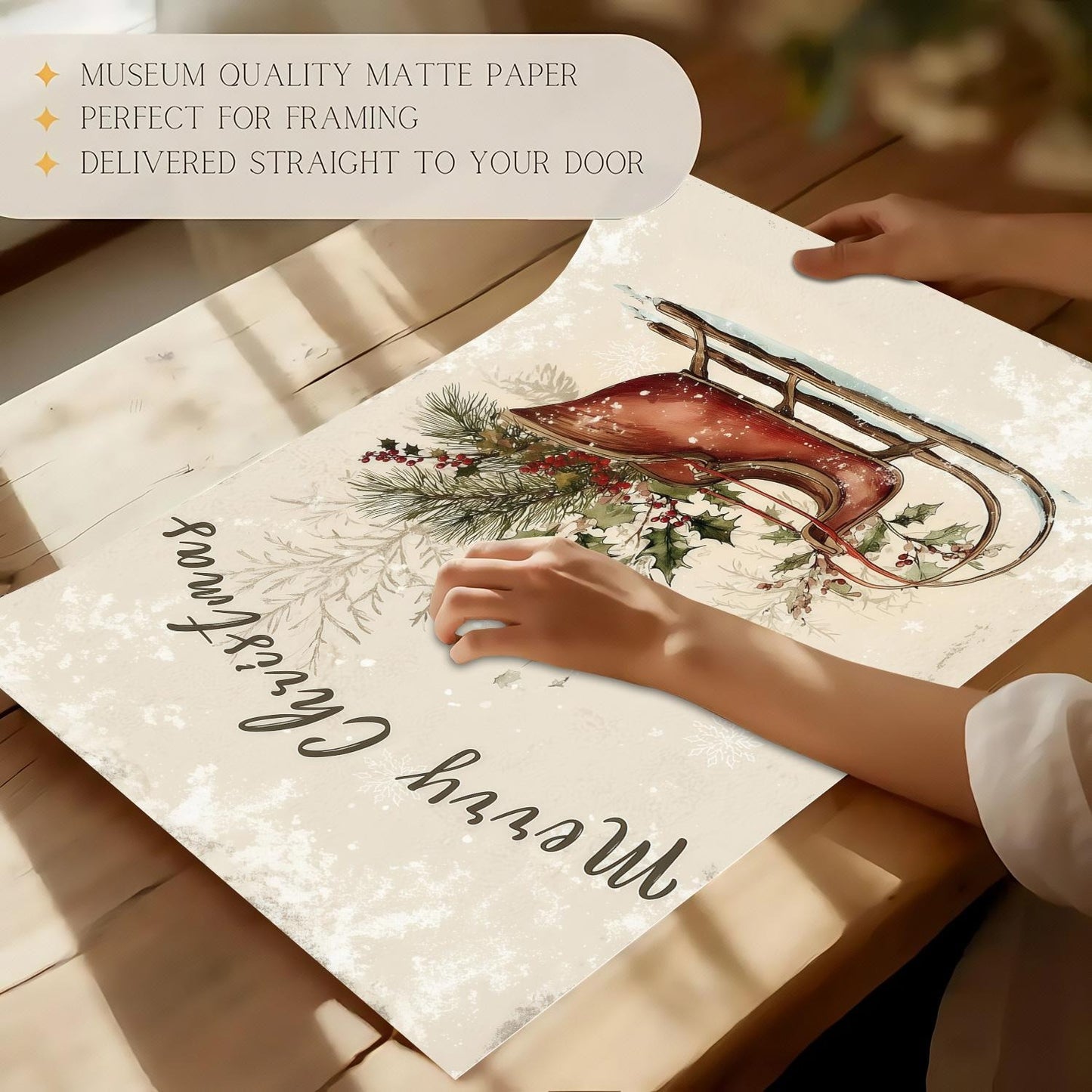 Rustic Christmas Sleigh Wall Art