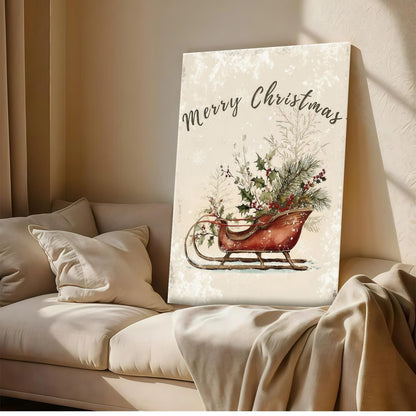 Rustic Christmas Sleigh Wall Art