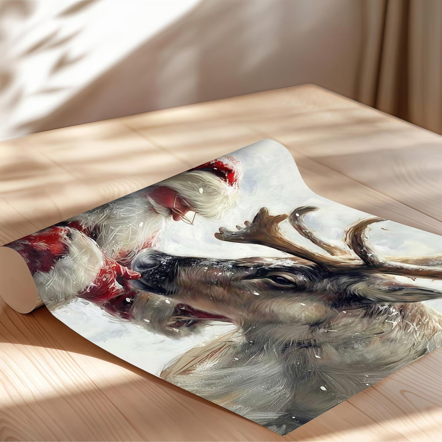 Santa & Reindeer Farmhouse Wall Art