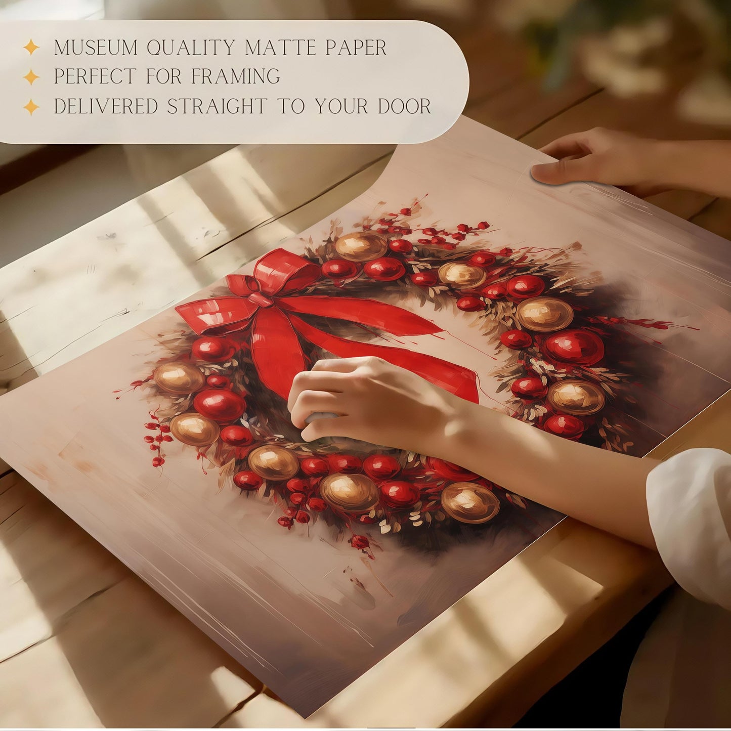 Nochebuena Christmas Wreath Poster