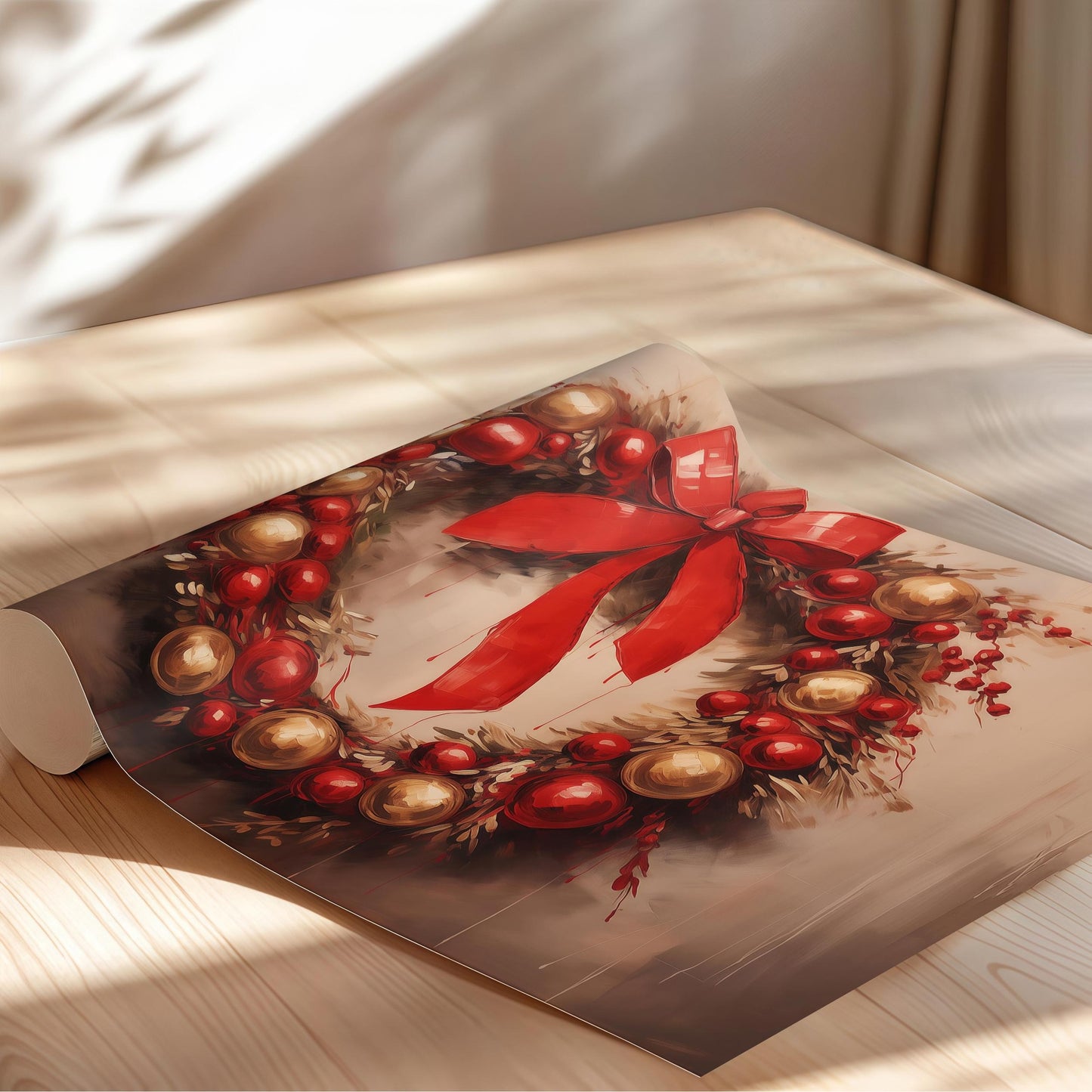 Nochebuena Christmas Wreath Poster