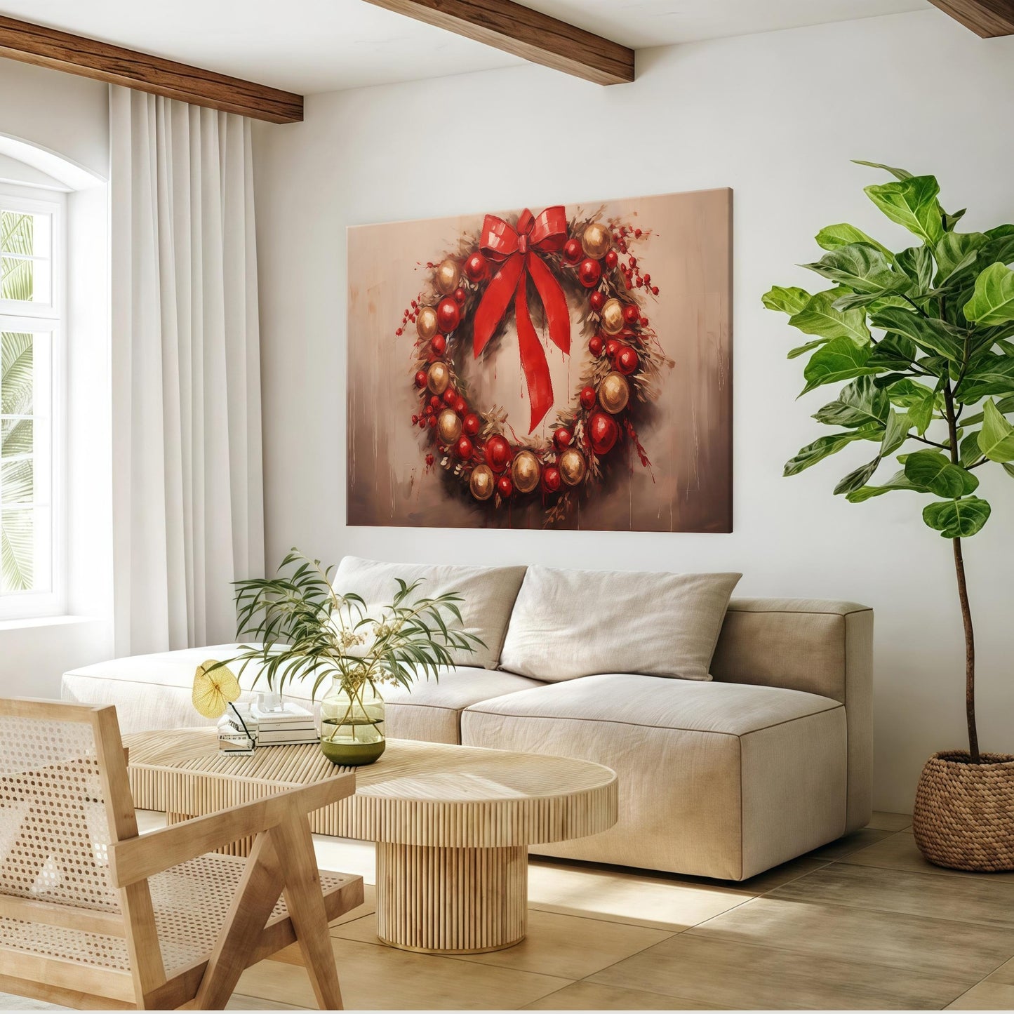 Nochebuena Christmas Wreath Poster