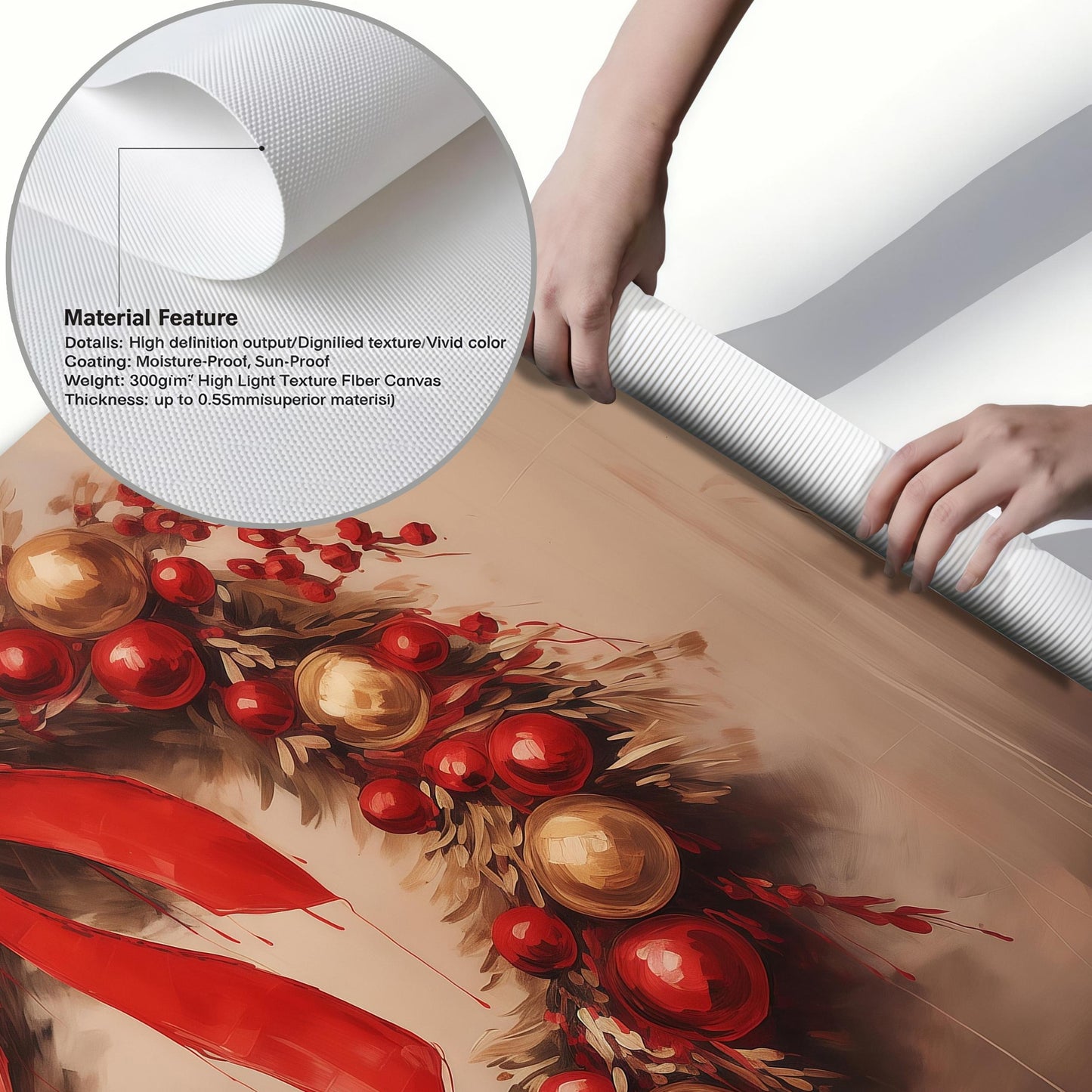 Nochebuena Christmas Wreath Poster