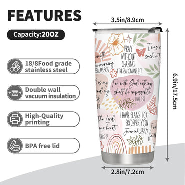 Bible Verse Floral 20oz Tumbler