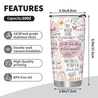 Bible Verse Floral 20oz Tumbler