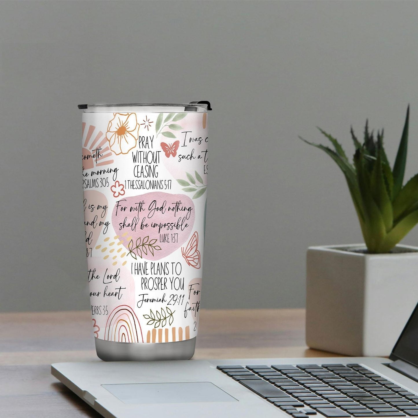 Bible Verse Floral 20oz Tumbler