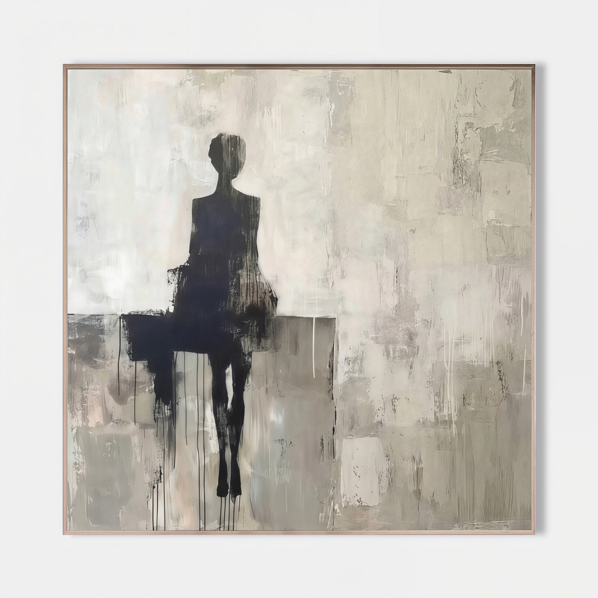 Charcoal & Gray Textured Minimalist Wall Art JC0074 - Viral Wall Art