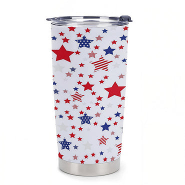 USA 250th Anniversary artwork on 20oz insulated tumbler, front and back product view