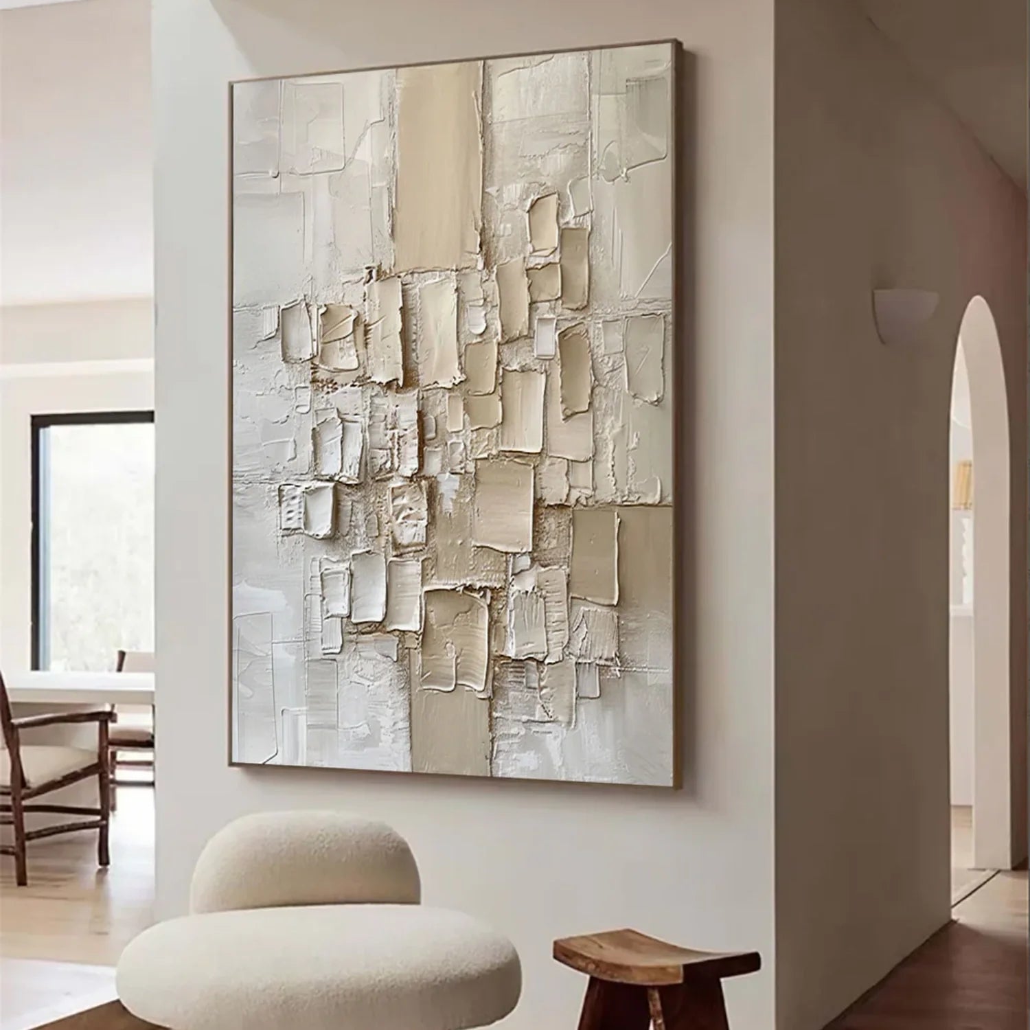 Beige Abstract Textured Wall Art GS0073 - Viral Wall Art