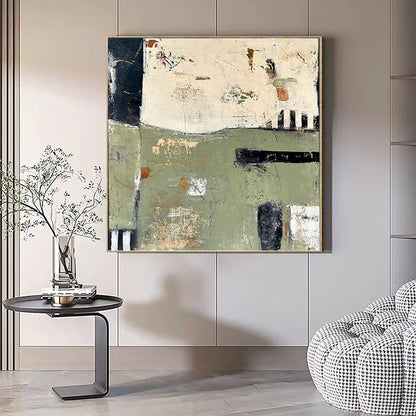 Modern Abstract Neutral Sage Green Oil Painting KS0076 - Viral Wall Art
