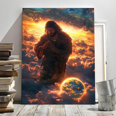 Jesus Christ Spiritual Canvas Wall Art Collection - Resurrection, Prodigal Son & Walking with Child - Christian Home Decor