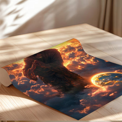 Jesus Christ Spiritual Canvas Wall Art Collection - Resurrection, Prodigal Son & Walking with Child - Christian Home Decor