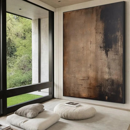 Wabi - Sabi Brown Abstract Oil Painting SR0084 - Viral Wall Art