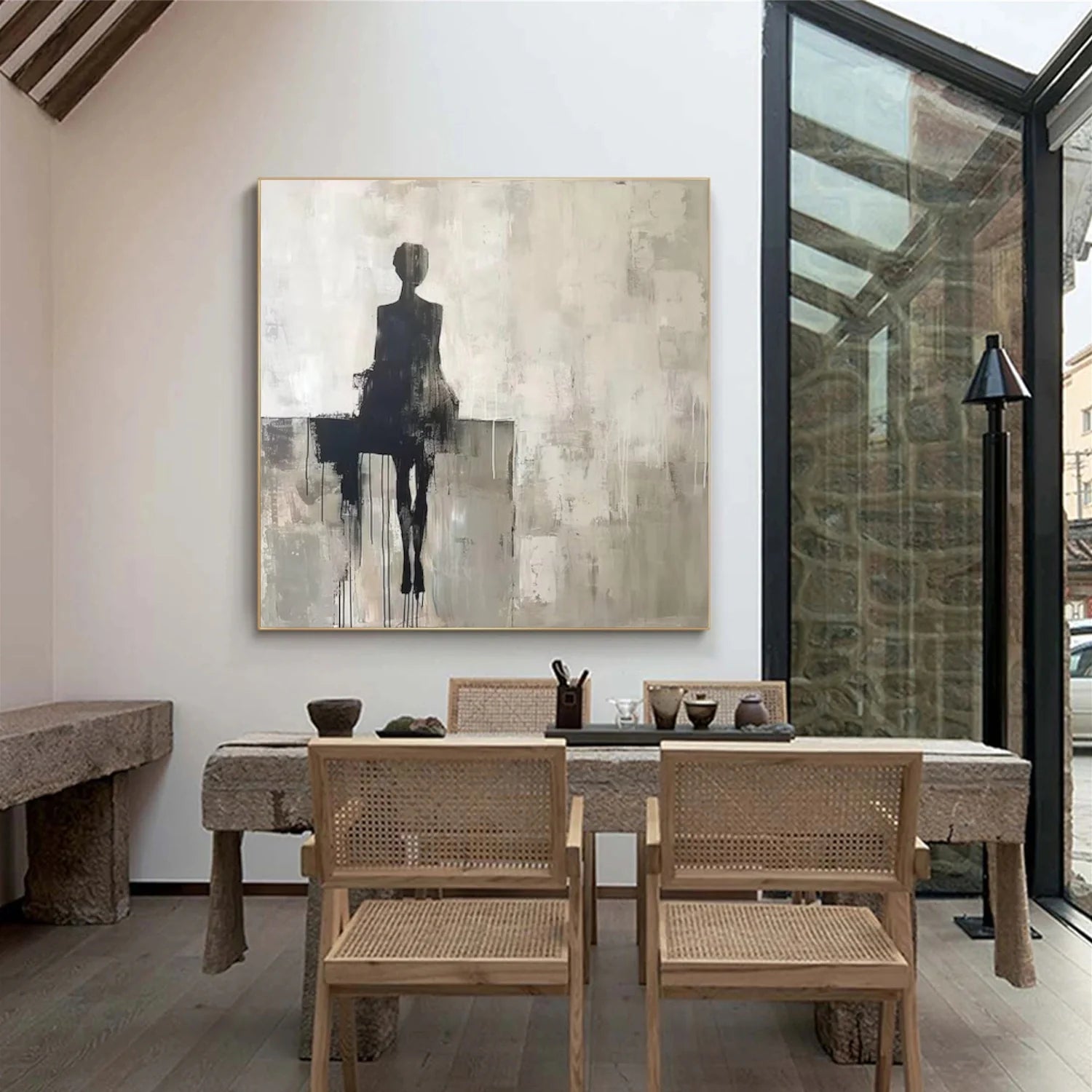 Charcoal & Gray Textured Minimalist Wall Art JC0074 - Viral Wall Art