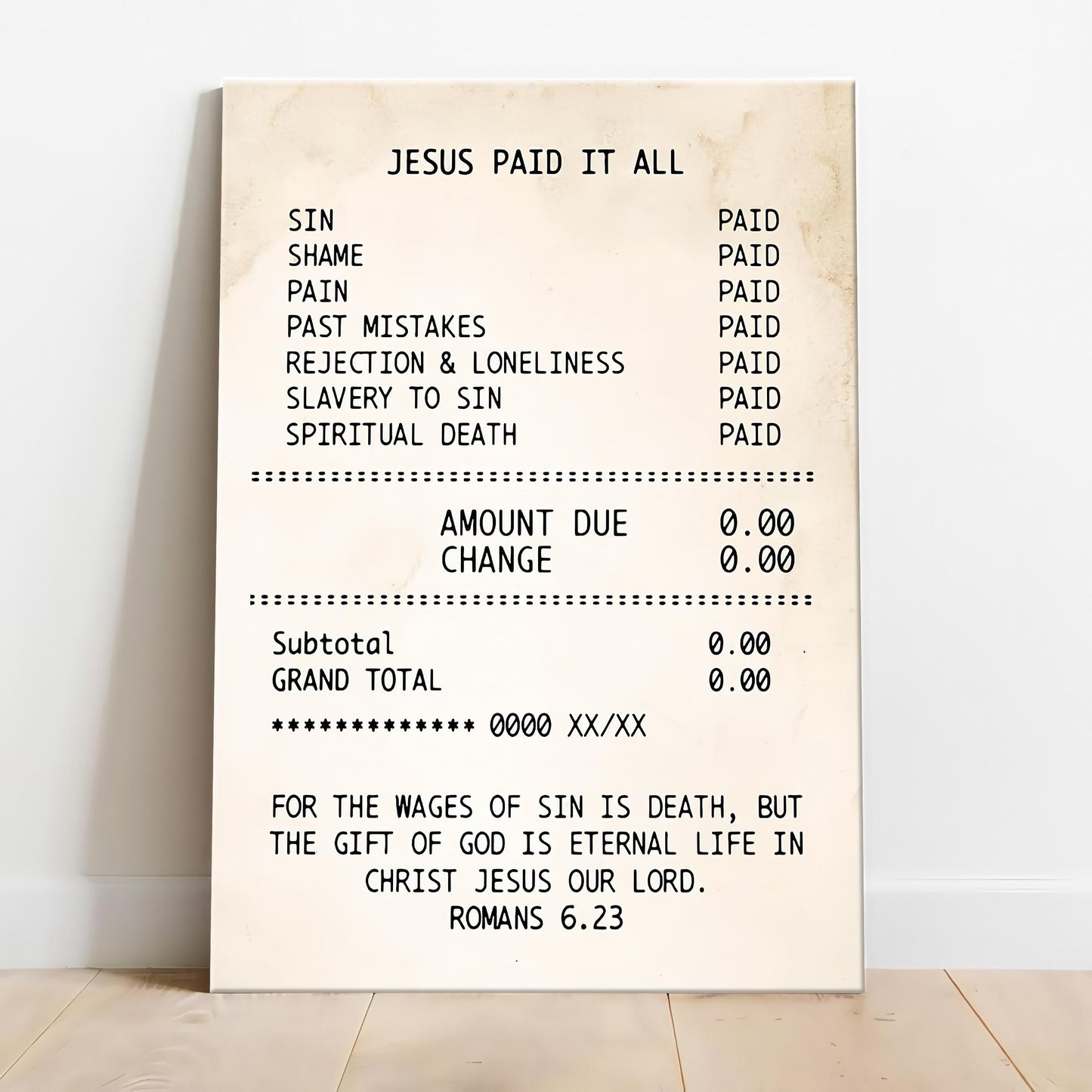 Jesus Paid All Christian Poster