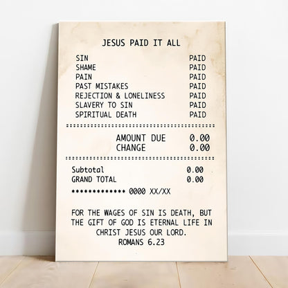 Jesus Paid All Christian Poster