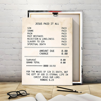 Jesus Paid All Christian Poster