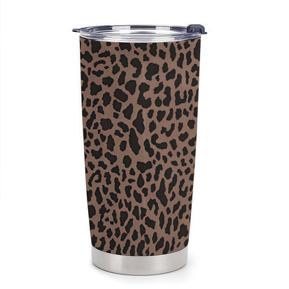 Trendy Cheetah Print Insulated Tumbler 20oz, Aesthetic Leopard Coffee Mug, Double Wall Stainless Steel Cup, Wild Style Travel Mug for Her, Fashionable Animal Pattern Drinkware