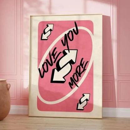 Love You More colorful reverse-card grid Canvas Wall Art – Love & Family Decor