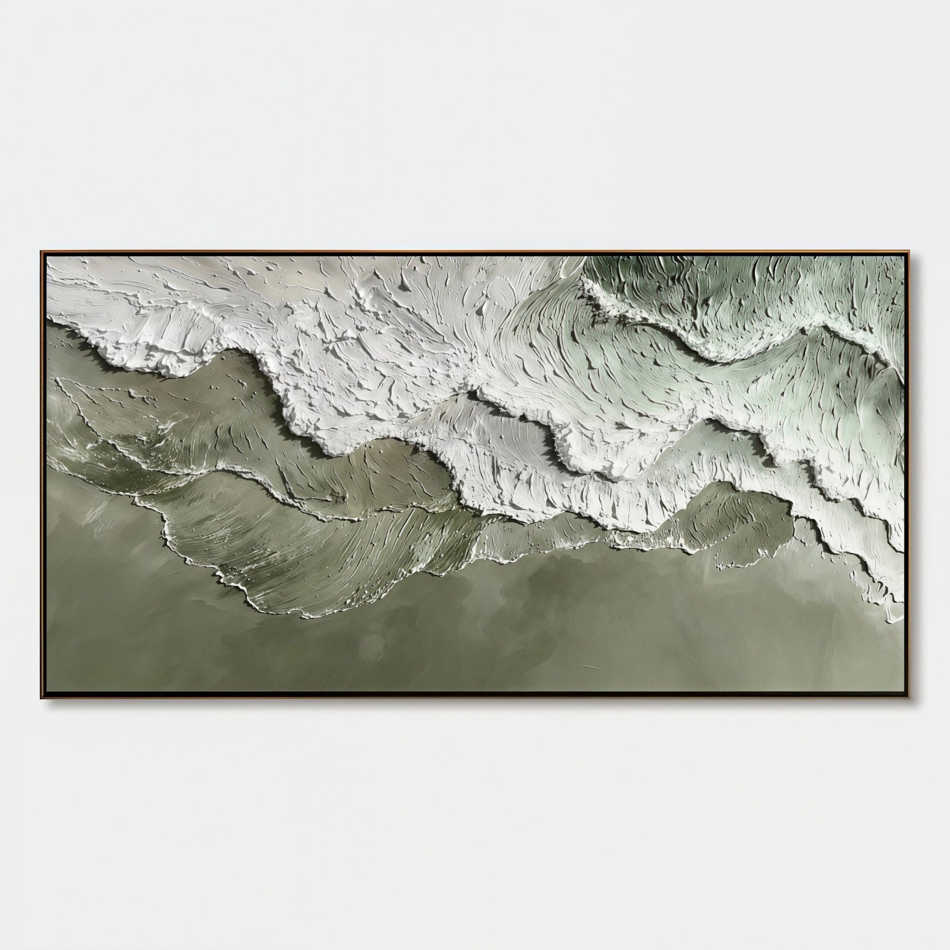 Sage Green & White Impasto Wall Art CZ0066 - Viral Wall Art