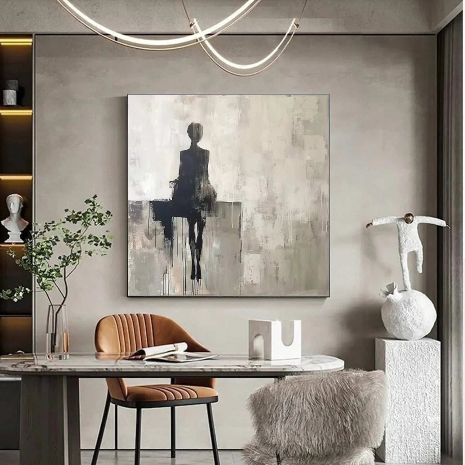 Charcoal & Gray Textured Minimalist Wall Art JC0074 - Viral Wall Art