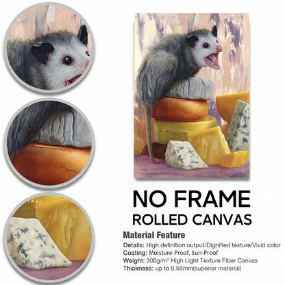 Funny Opossum Wall Art Collection - "Unhinged" Animal Memes & Canvas Prints - Chaotic Trash Cat Decor