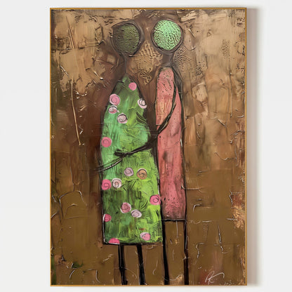 Earthy Brown & Sage Green Expressionist Wall Art SR0047 - Viral Wall Art