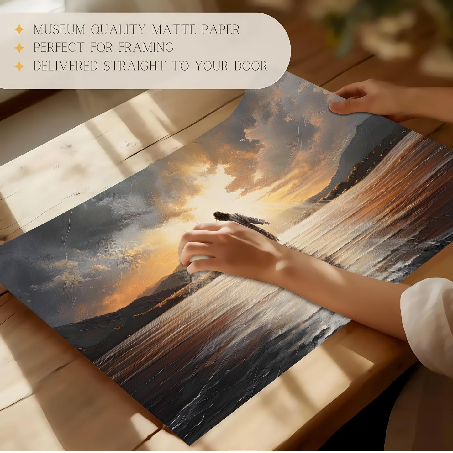 Jesus Holding Woman Poster