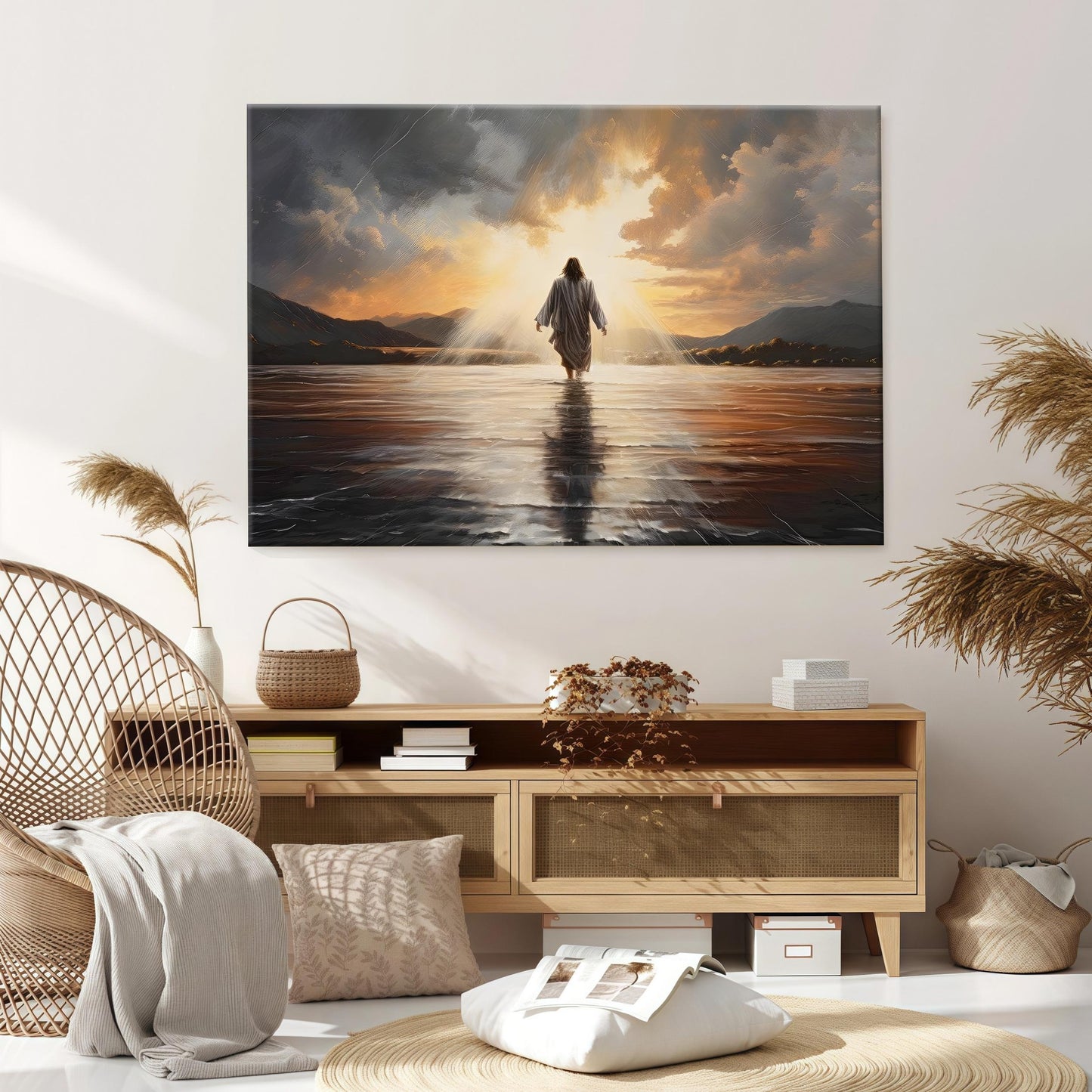 Jesus Holding Woman Poster